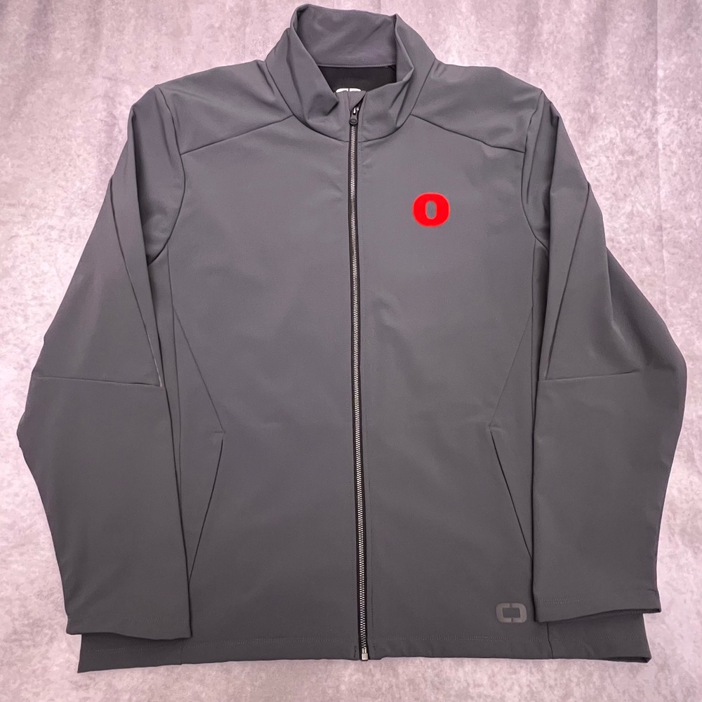 OGIO Softshell Jacket Mens 2XL Grey Excellent Ohio State Buckeyes Full Zip Logo